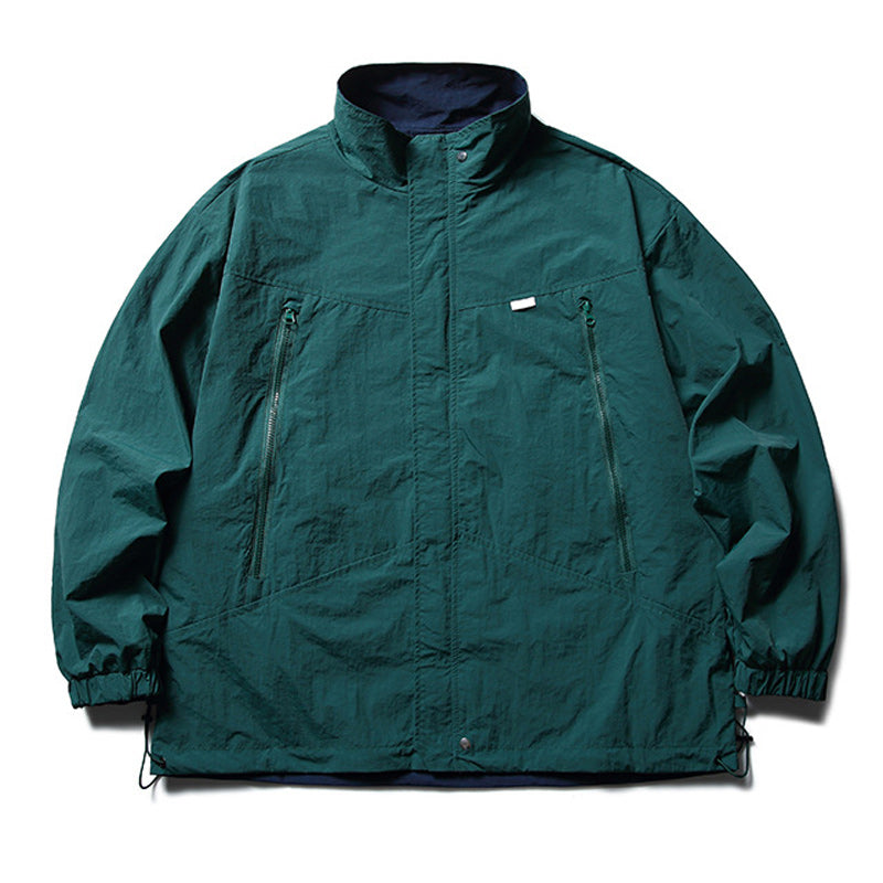 Reversible Retro Zipper Work Jacket