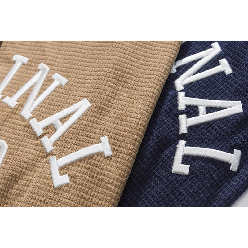Alphabet embroidered color combination zipper hoodie