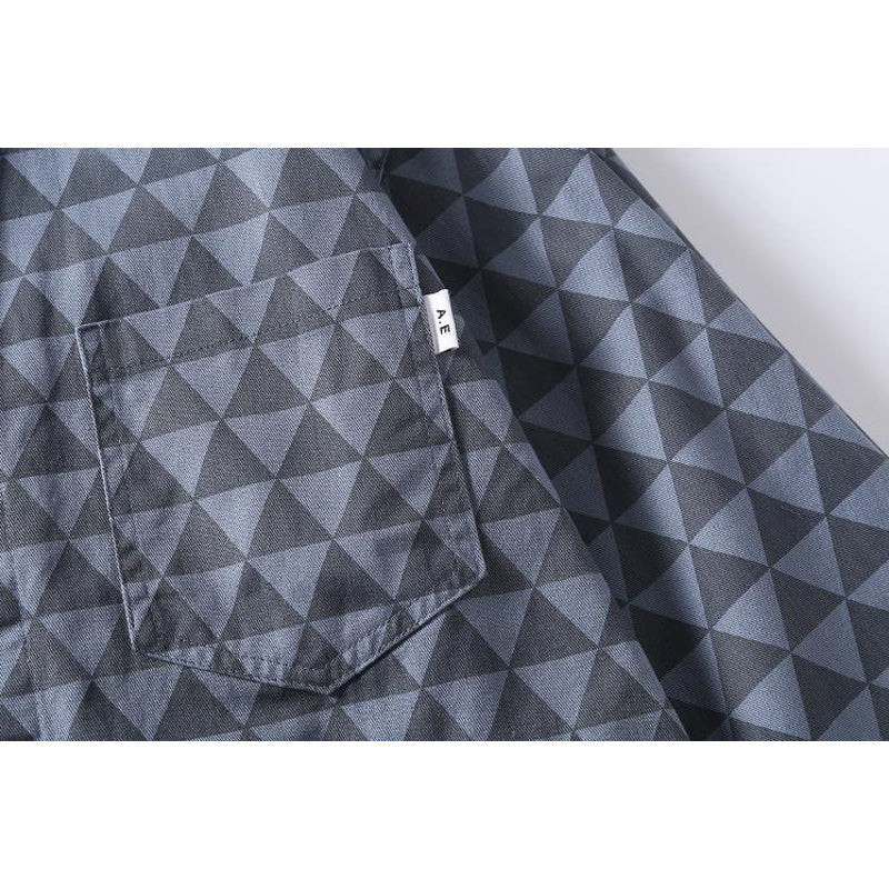 Geometric pattern American casual long-sleeved shirt