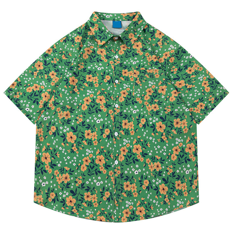 New for summer: floral print short-sleeved shirt
