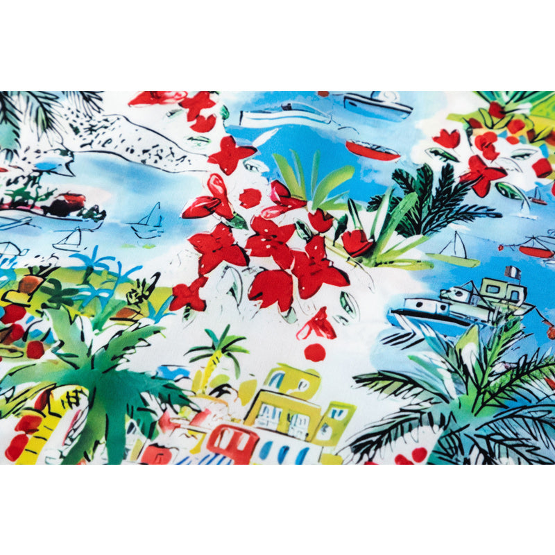 Summery Hawaiian floral short-sleeved shirt