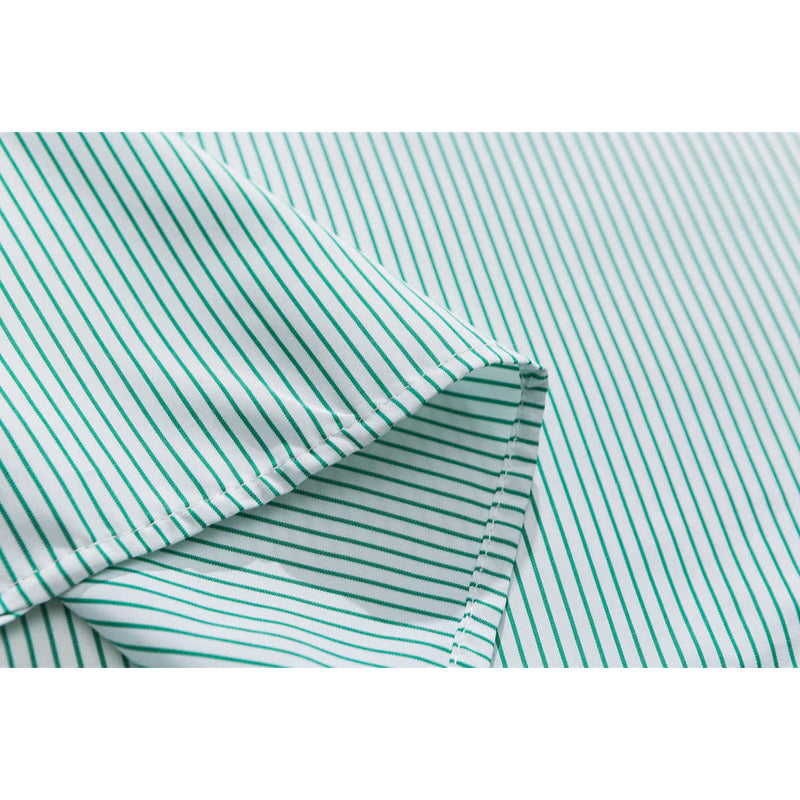 Fashionable striped long-sleeved work shirt