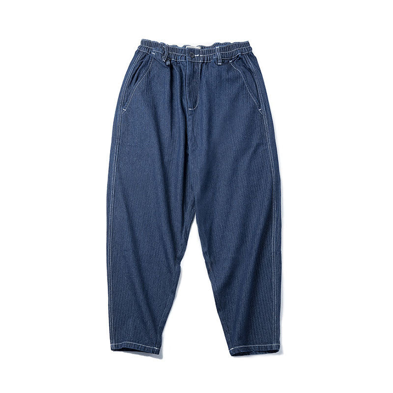 Denim wide tapered easy pants
