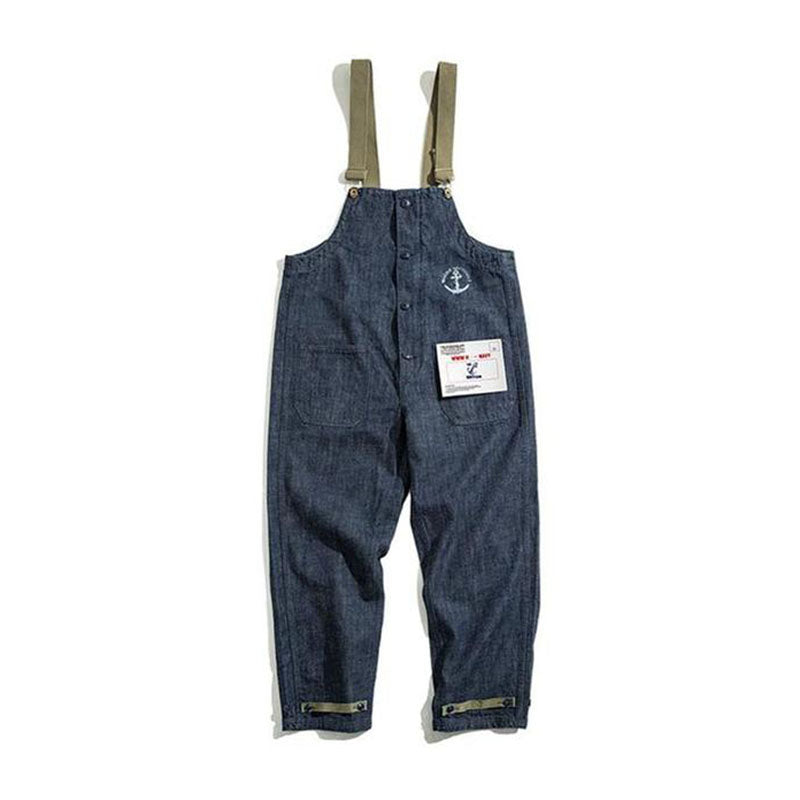 American Retro Navy Deck Overalls Denim