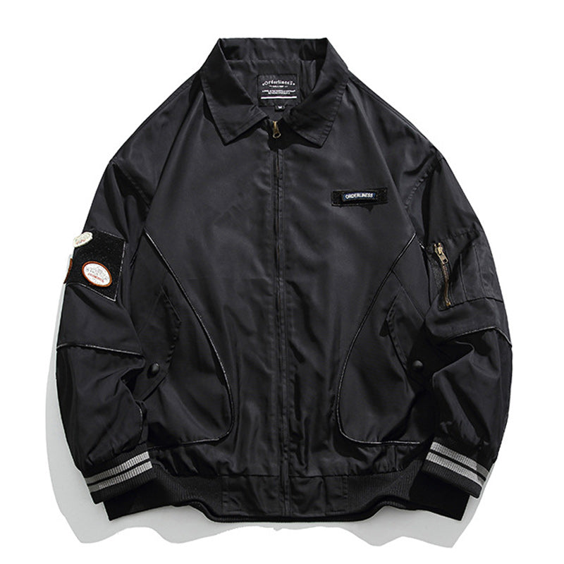 Retro plain flight jacket in three colors