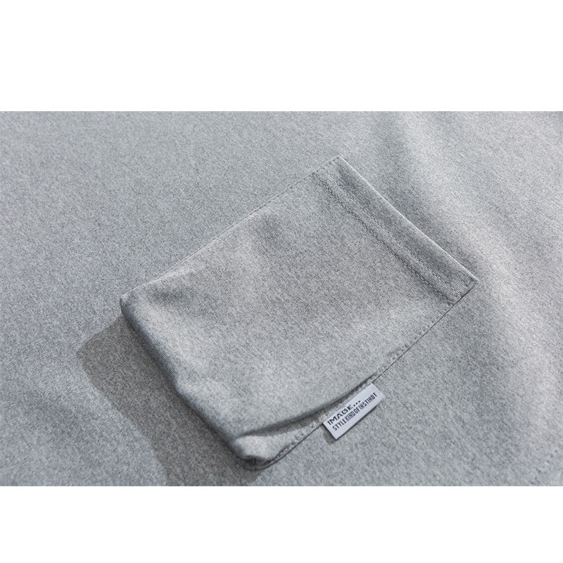 夏新作 無地 シンプル ポケット Tシャツ