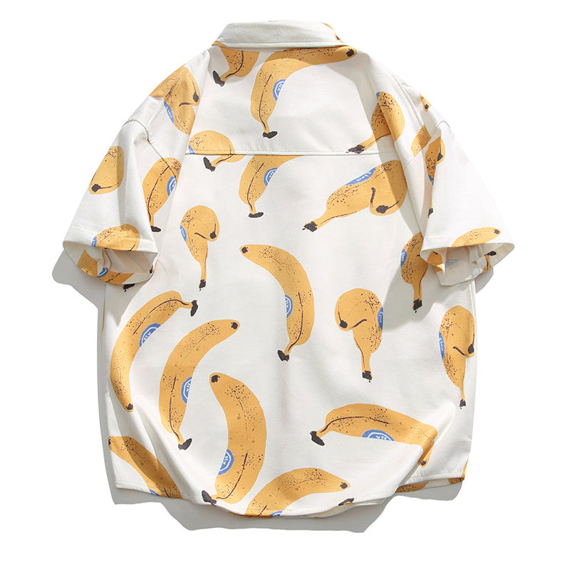 New for summer: banana print short-sleeved shirt