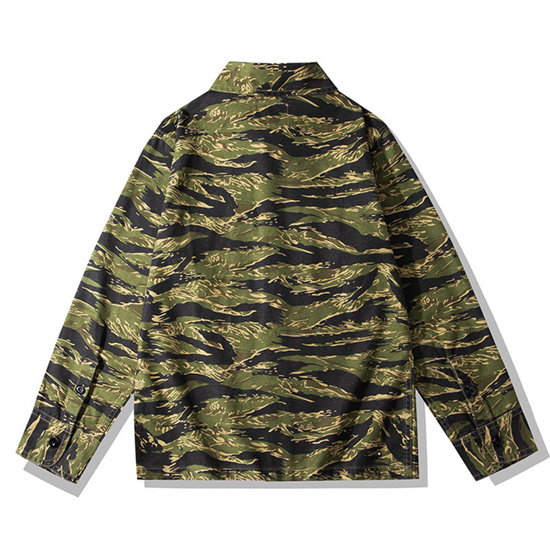 American casual coverall with Woodpecker embroidered badge