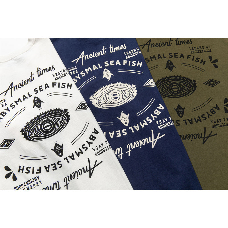 American casual alphabet print short sleeve T-shirt