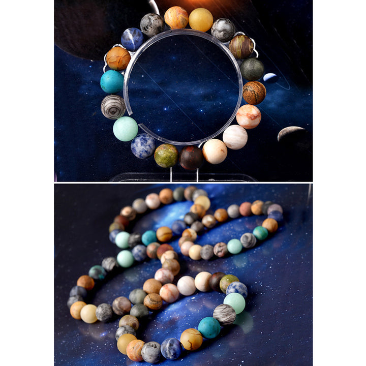"Eight Planets" Matte Natural Stone Bracelet
