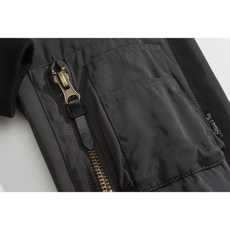 Corduroy neck large pocket jacket