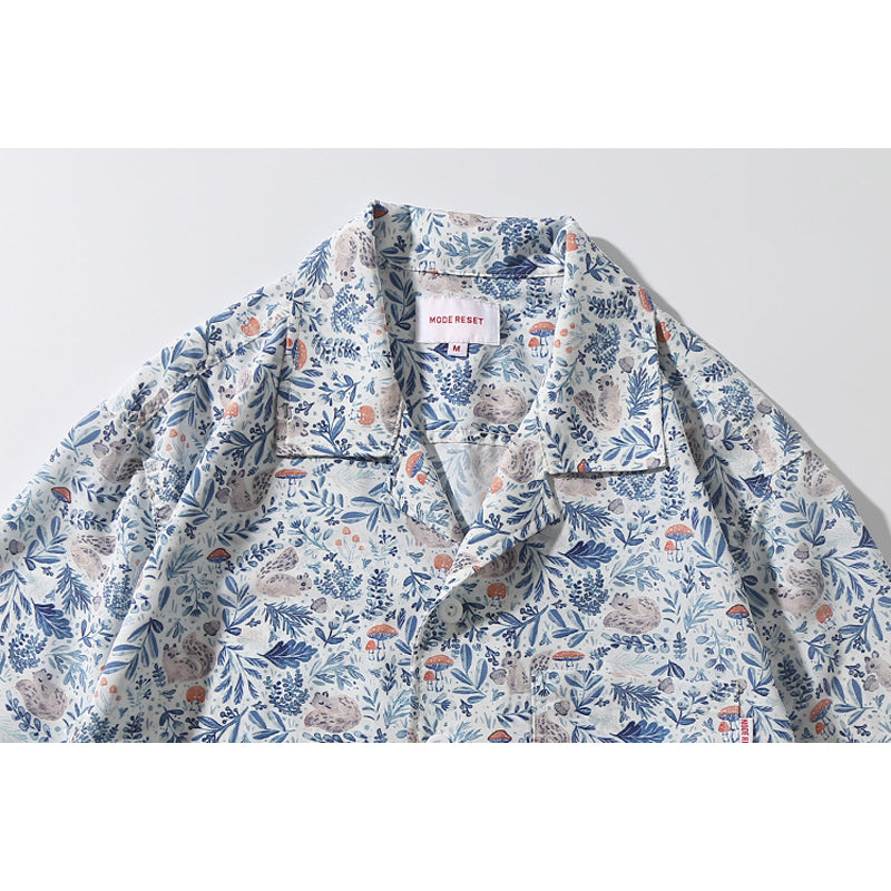 New for summer: floral print short-sleeved shirt