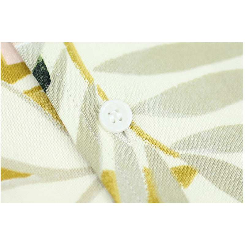 Cuban-colored floral print aloha shirt