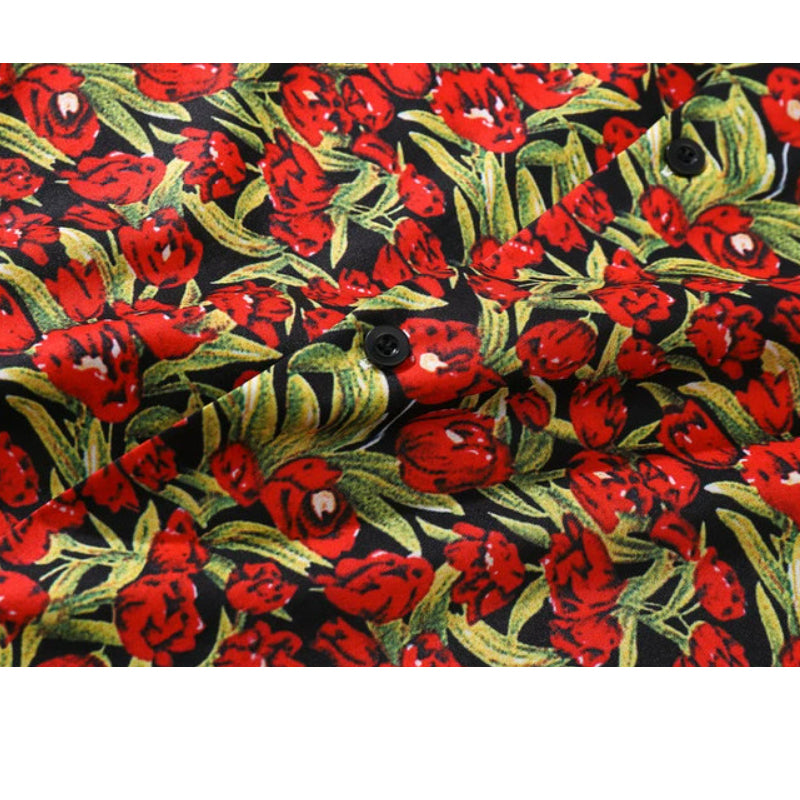 New for summer: floral print short-sleeved shirt