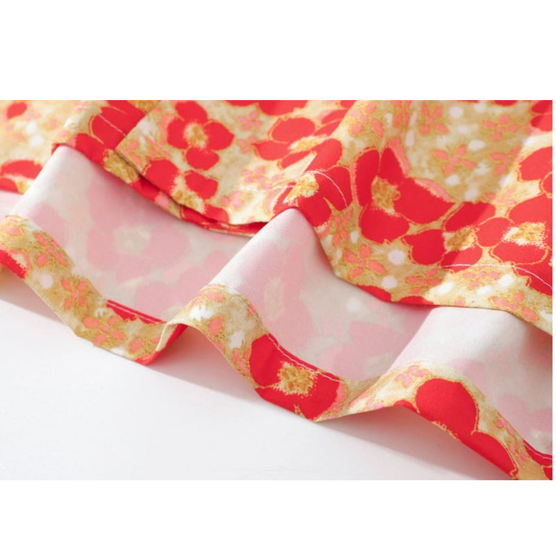 New for summer Cuban neck floral print short sleeve shirt