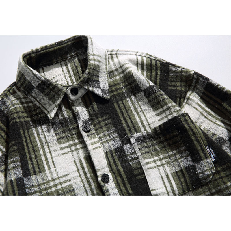 Color-coordinated checkered striped shirt
