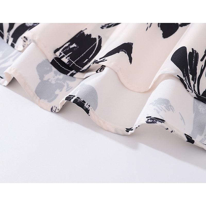 Floral print, smooth texture, long sleeve shirt