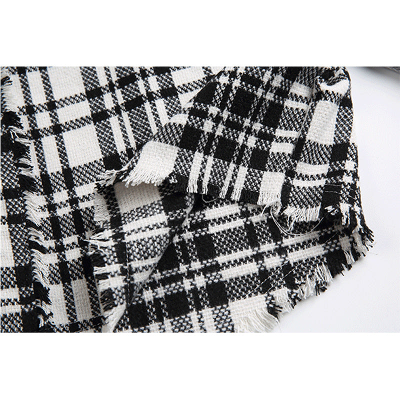 Fashion check pattern long sleeve shirt