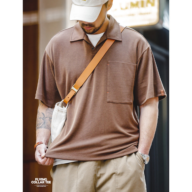 American casual retro modal polo shirt