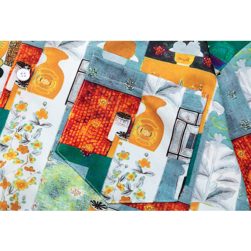 Cute printed short sleeve all-over shirt