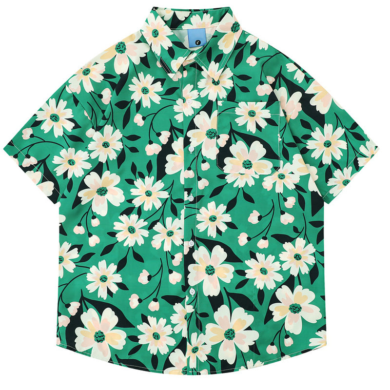 New for summer: floral print short-sleeved shirt