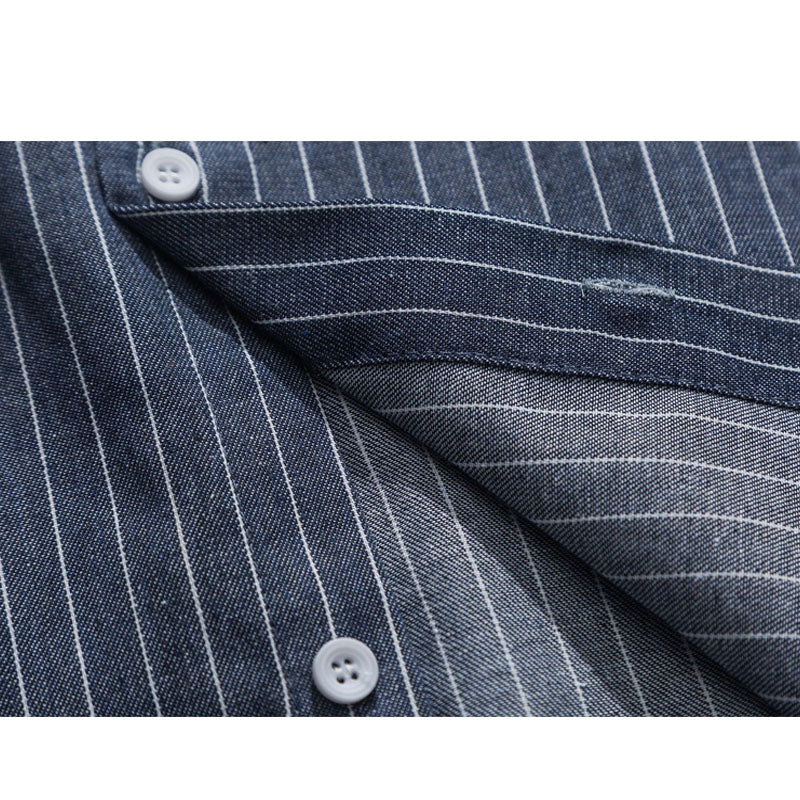 Striped pocket shirt with lettering on sleeves