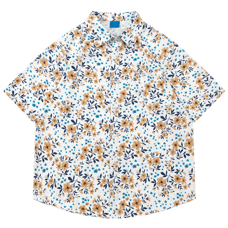 New for summer: floral print short-sleeved shirt
