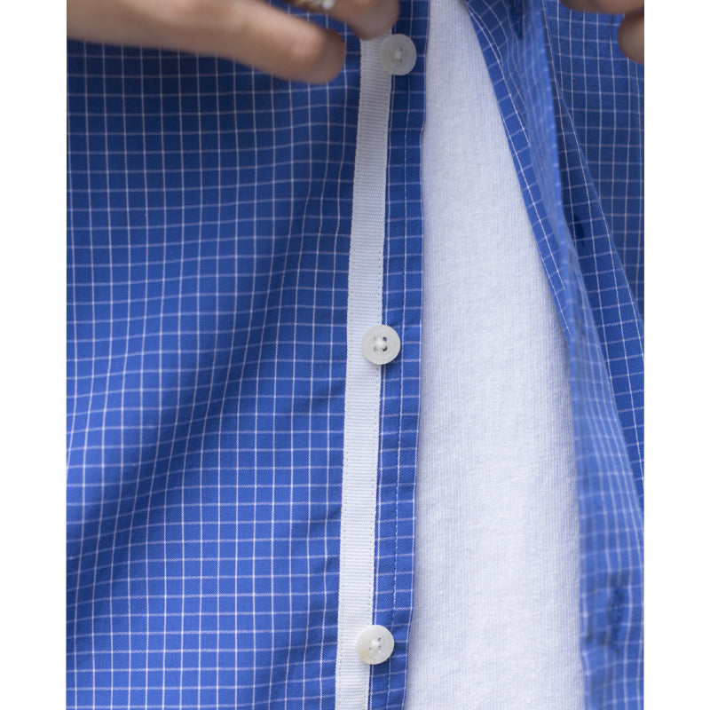 Cityboy classic blue plaid short-sleeved shirt