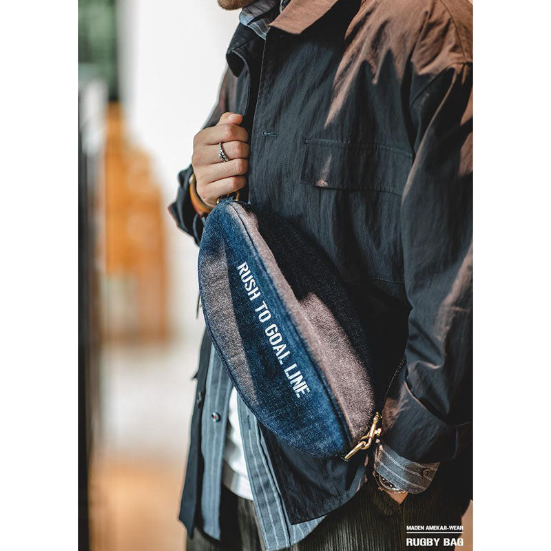13.5 oz Denim Alphabet Side Bag