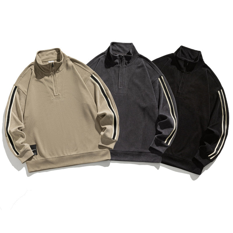 Fashionable stand-up collar zipper hoodie