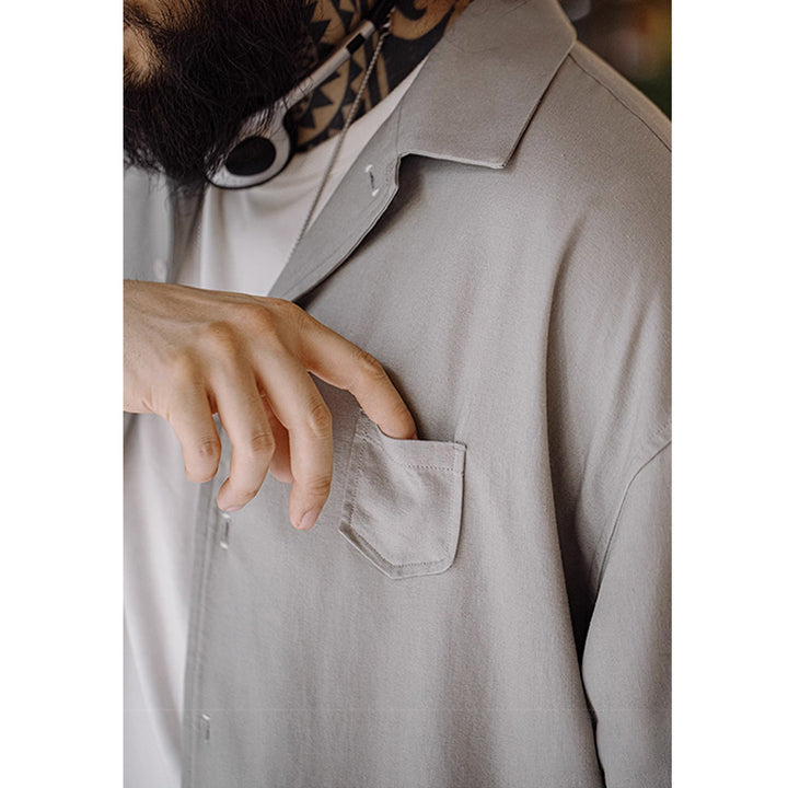 Mini Pocket Drop Shoulder Work Shirt