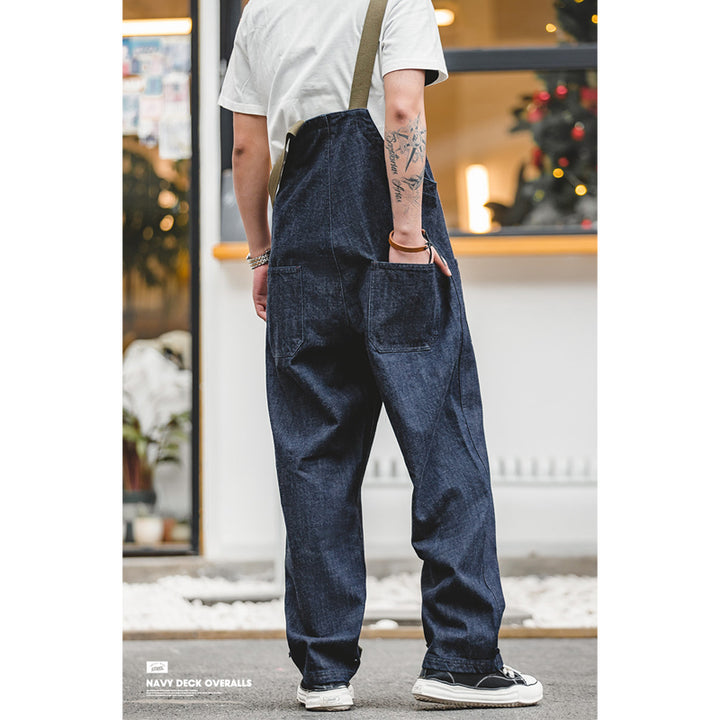 American Retro Navy Deck Overalls Denim