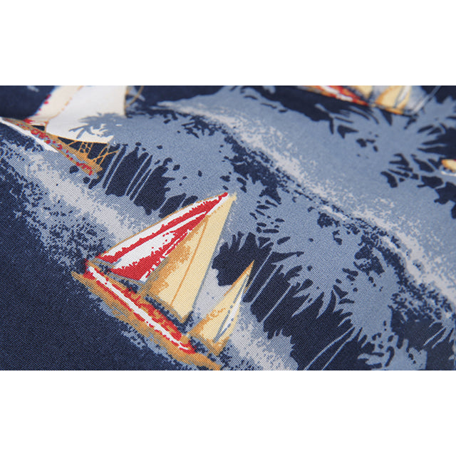 Cuban Color Island Trip Yacht Pattern Aloha Shirt