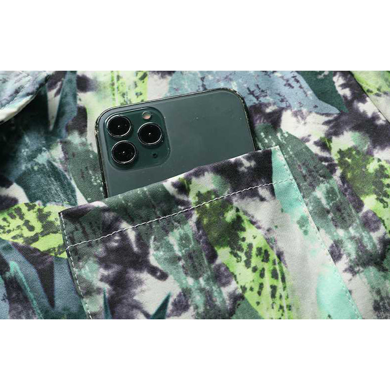 Cuban color all-over print aloha shirt, short sleeves