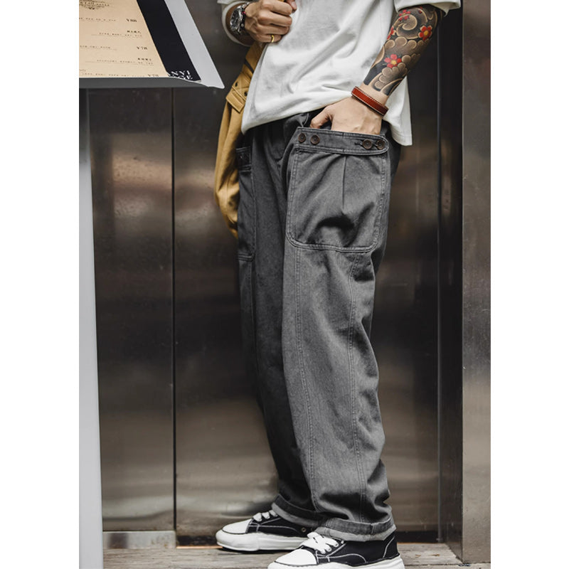 Original ice-dyed wide cargo pants
