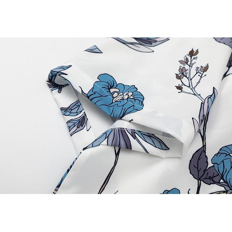 Hawaiian print floral all-over short-sleeved shirt