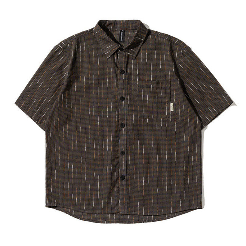 Retro color scheme fashion short sleeve shirt