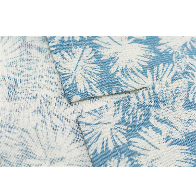 New for summer: Floral print short-sleeved linen shirt