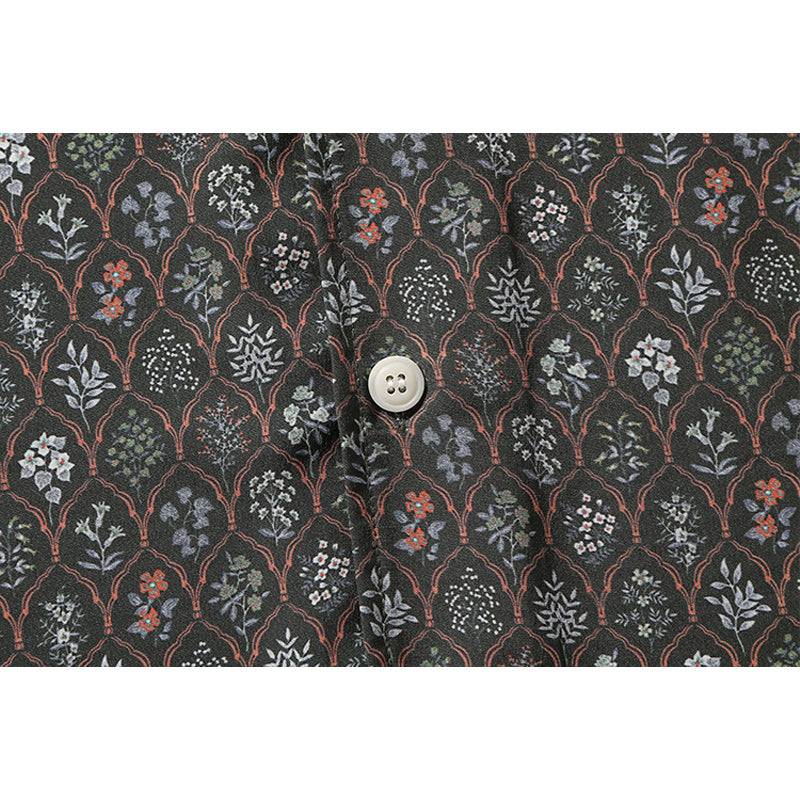 "Honsho Zufu" Plant Print Cuban Shirt