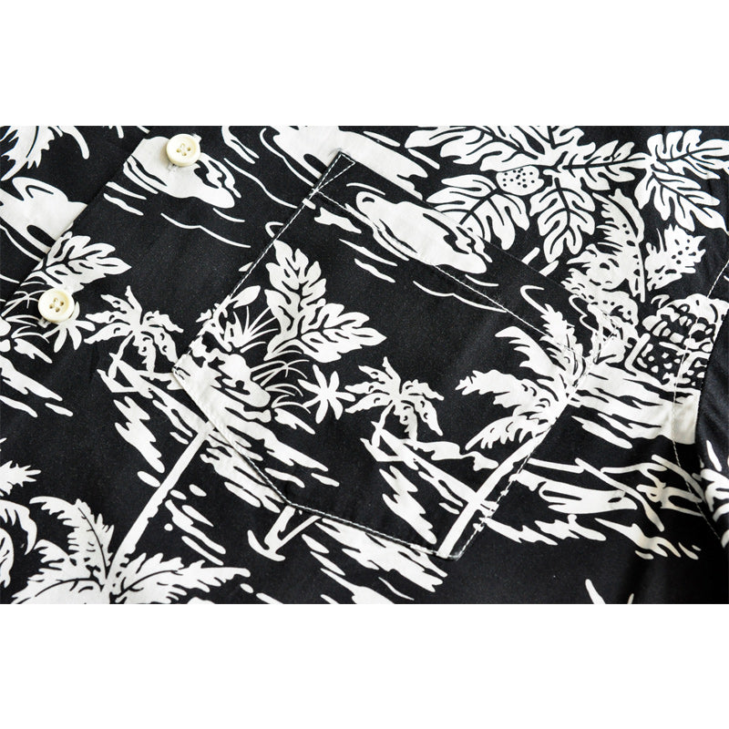 Choose from two botanical print aloha shirts
