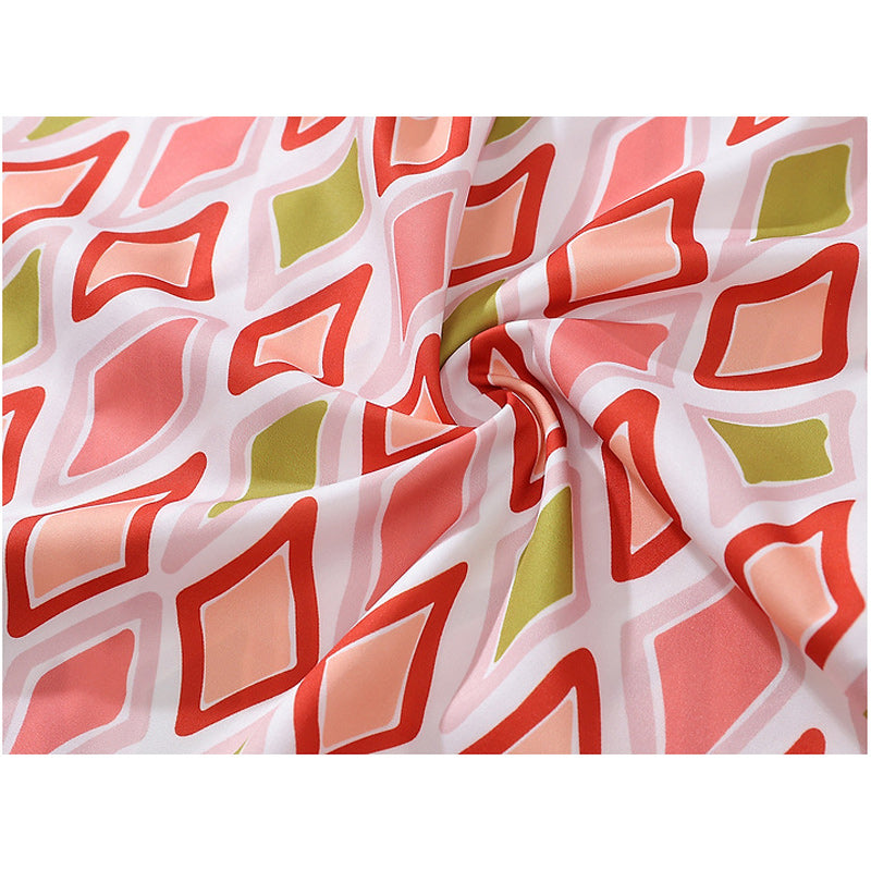 Cuban color geometric pattern aloha shirt