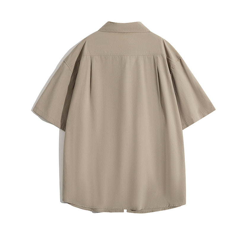 Plain casual half-sleeve men's shirt