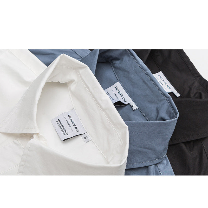 Classic plain pocket work short sleeve shirt