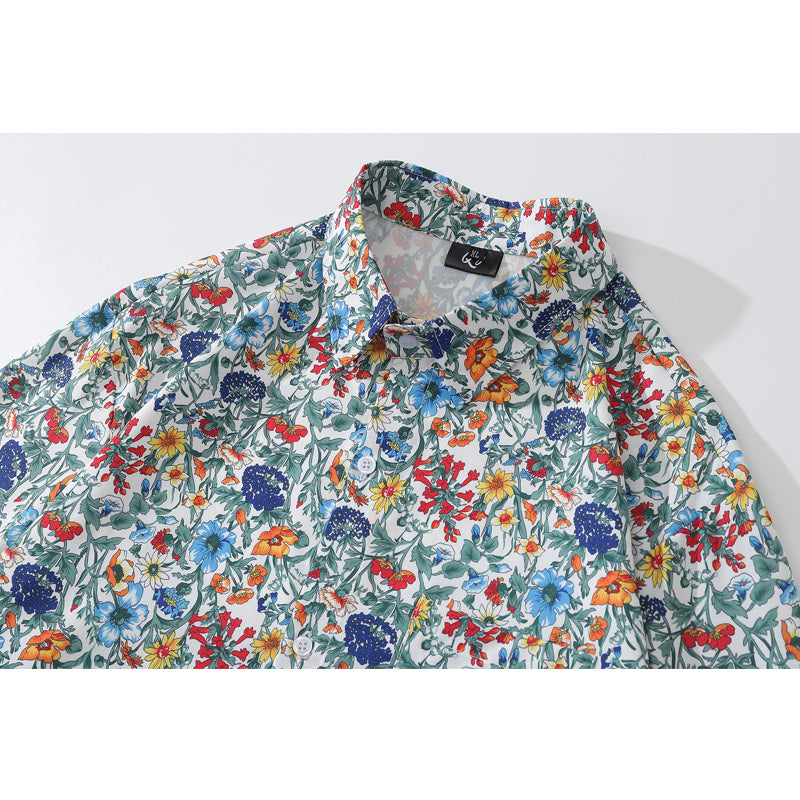 "Beautiful Flowers" Autumn Long Sleeve Print Shirt