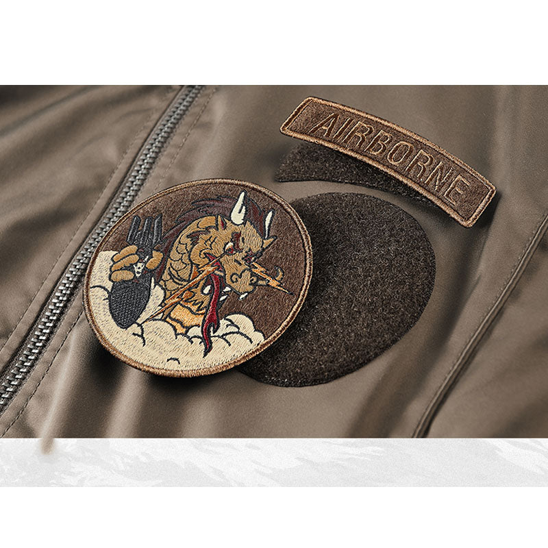 「辰年限定」「ドラゴン戦士」刺繍&マジックテープ付 MA-1フライトジャケット