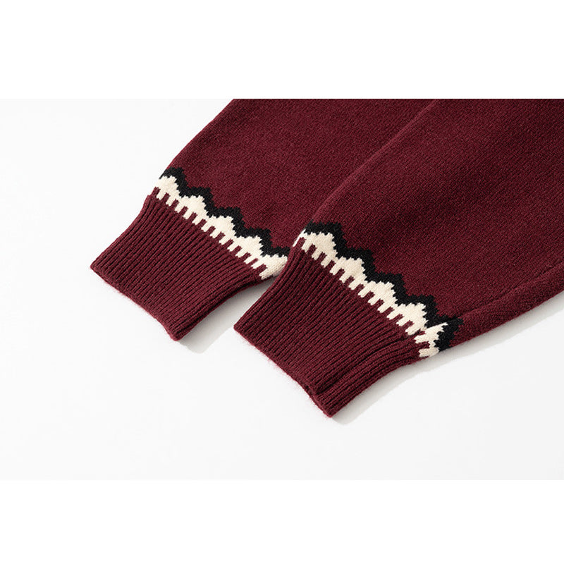 Ethnic Round Neck Knitted Fashion Sweater