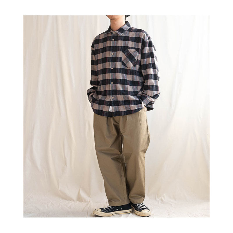 Jacquard colorful check long-sleeved shirt