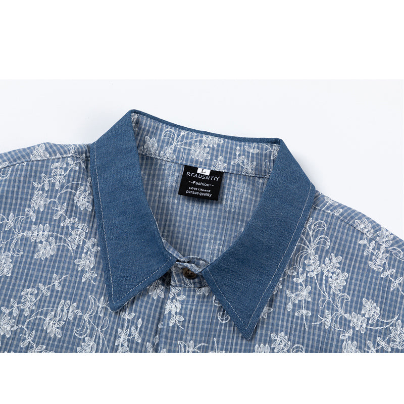 New summer floral print short sleeve shirt