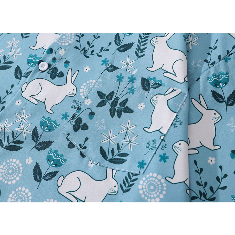 New for summer: rabbit print short-sleeved shirt