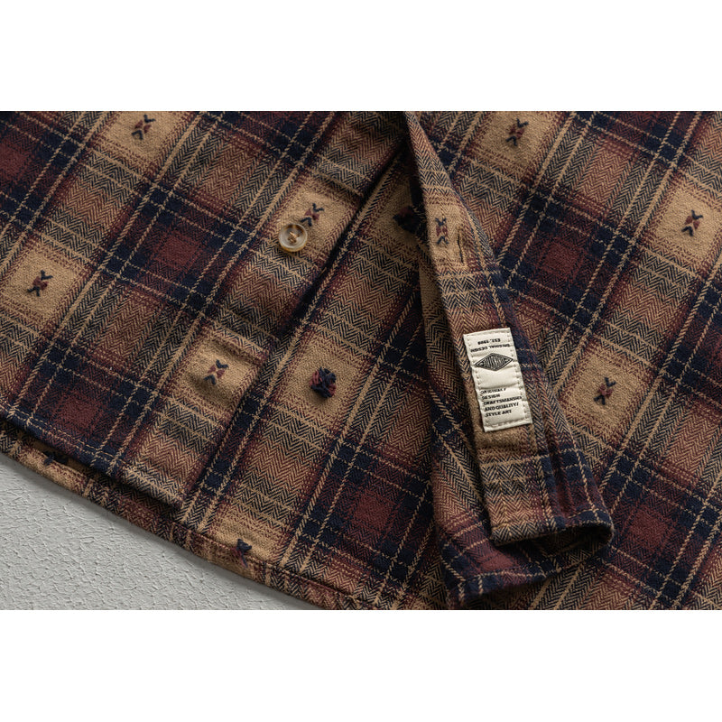 Classic check pattern short-sleeved shirt